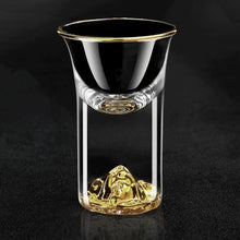 Load image into Gallery viewer, 24K Gold Leaf Small Shot Glass Lead-free Crystal Glass Gild Built In Luxury Golden Vodka Spirit Small Wine Glasses Bar Wine Set