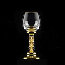 Load image into Gallery viewer, 24K Gold Leaf Small Shot Glass Lead-free Crystal Glass Gild Built In Luxury Golden Vodka Spirit Small Wine Glasses Bar Wine Set