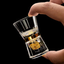 Load image into Gallery viewer, 24K Gold Leaf Small Shot Glass Lead-free Crystal Glass Gild Built In Luxury Golden Vodka Spirit Small Wine Glasses Bar Wine Set