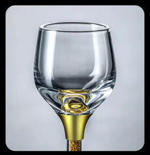 Load image into Gallery viewer, 24K Gold Leaf Small Shot Glass Lead-free Crystal Glass Gild Built In Luxury Golden Vodka Spirit Small Wine Glasses Bar Wine Set