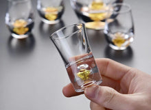 Load image into Gallery viewer, 24K Gold Leaf Small Shot Glass Lead-free Crystal Glass Gild Built In Luxury Golden Vodka Spirit Small Wine Glasses Bar Wine Set