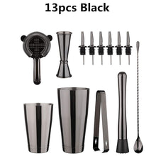 Load image into Gallery viewer, Cocktail Shaker Bar Set: 2 Weighted Boston Shakers,Cocktail Strainer Set,Jigger,Muddler and Spoon, Ice Tong and 2 Bottle Pourer