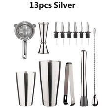 Load image into Gallery viewer, Cocktail Shaker Bar Set: 2 Weighted Boston Shakers,Cocktail Strainer Set,Jigger,Muddler and Spoon, Ice Tong and 2 Bottle Pourer