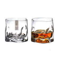Load image into Gallery viewer, Japanese Edo Designer Crumple Paper Irregular Shape Crystal Faceted Der Whiskybecher Whiskey Whisky Rock Glass Artwork Wine Cup