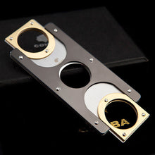 Load image into Gallery viewer, Double Blades Stainless Steel Gold Plated Cigar Cutter Pocket Gadgets Zigarre Cutter Knife Cuban Cigars Scissors 163GH
