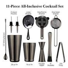 Load image into Gallery viewer, Cocktail Shaker Bar Set: 2 Weighted Boston Shakers,Cocktail Strainer Set,Jigger,Muddler and Spoon, Ice Tong and 2 Bottle Pourer