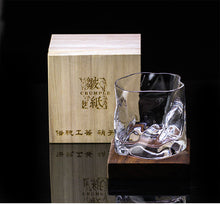 Load image into Gallery viewer, Chamvin Edo Cut Cup Japanese Whiskey Glass Wine Cocktail Glasses Crumple Paper Bar Rock Cup With Wooden Box