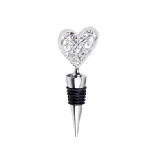 Load image into Gallery viewer, Zinc Alloy Wine Stopper Crystal Wine Champagne Bottle Stopper Vacuum Sealed Wedding Heart Gift  Wine Pourer Stopper
