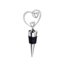 Load image into Gallery viewer, Zinc Alloy Wine Stopper Crystal Wine Champagne Bottle Stopper Vacuum Sealed Wedding Heart Gift  Wine Pourer Stopper