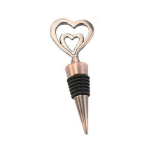 Load image into Gallery viewer, Zinc Alloy Wine Stopper Crystal Wine Champagne Bottle Stopper Vacuum Sealed Wedding Heart Gift  Wine Pourer Stopper