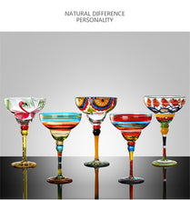 Load image into Gallery viewer, Handmade Colorful Cocktail cup Europe Goblet Cup Champagne cup Creative Wine glasses Bar Party Home DrinkWare wedding gifts