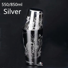 Load image into Gallery viewer, 550ml/850ml Engraving Stainless Steel Cocktail Boston Bar Shaker Bar tool
