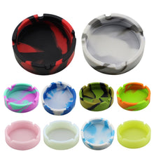 Load image into Gallery viewer, Eco-Friendly Silicone Soft Round Ashtray Ash Tray Holder PLuminous Portable Fluorescent Ashtray  Anti-Scalding Cigarette Holder