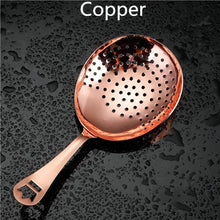 Load image into Gallery viewer, Julep Bar Cocktail Strainer 304 Stainless Steel Copper Plated Gold Plated Bar Tools