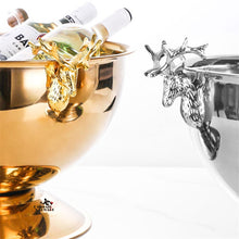 Load image into Gallery viewer, 13L Stainless Steel Ice Bucket Deer Head Wine Champagne Granule Tube Champagne Barrel Ice Wine Barrel