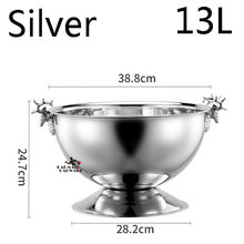 Load image into Gallery viewer, 13L Stainless Steel Ice Bucket Deer Head Wine Champagne Granule Tube Champagne Barrel Ice Wine Barrel