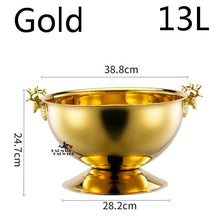 Load image into Gallery viewer, 13L Stainless Steel Ice Bucket Deer Head Wine Champagne Granule Tube Champagne Barrel Ice Wine Barrel