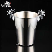 Load image into Gallery viewer, 2.2L  5L Ice Buckets Stainless Steel Wine ice Bucket Wine Chiller Wine Bottle Cooler Champagne Beer Chiller Ice Barrel