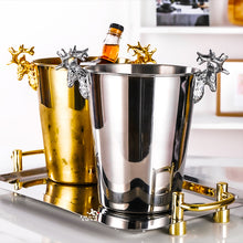 Load image into Gallery viewer, 2.2L  5L Ice Buckets Stainless Steel Wine ice Bucket Wine Chiller Wine Bottle Cooler Champagne Beer Chiller Ice Barrel