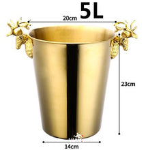 Load image into Gallery viewer, 2.2L  5L Ice Buckets Stainless Steel Wine ice Bucket Wine Chiller Wine Bottle Cooler Champagne Beer Chiller Ice Barrel