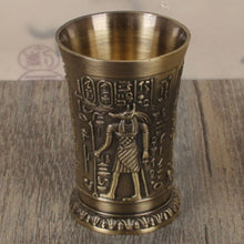 Load image into Gallery viewer, Shot Glass 1oz Metal Vintage Egyptian Chalice Creative Wine Shot Glasses Personalized Sip Glass Used for Tequila Vodka Cocktail