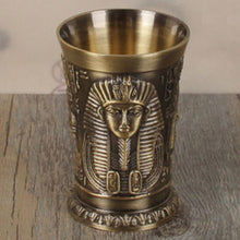 Load image into Gallery viewer, Shot Glass 1oz Metal Vintage Egyptian Chalice Creative Wine Shot Glasses Personalized Sip Glass Used for Tequila Vodka Cocktail