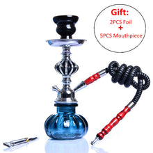 Load image into Gallery viewer, Portable Travel Hookah Small Shisha Pipe Set Narguile Chicha Pipa with Hose Bowl Tongs Charcoal Tray Smke  Accessories