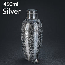 Load image into Gallery viewer, 450ml Carven Engraving Vintage Bar Shaker Stainless Steel Cocktail Boston Bar Shaker Bar Tool