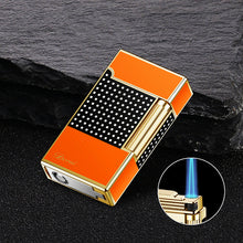 Load image into Gallery viewer, New Business Gas Lighter Compact Jet Butane Metal PING Bright Sound Ciigar Lighter Inflated Christmas Men Lighter Gift