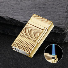 Load image into Gallery viewer, New Business Gas Lighter Compact Jet Butane Metal PING Bright Sound Ciigar Lighter Inflated Christmas Men Lighter Gift