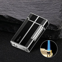 Load image into Gallery viewer, New Business Gas Lighter Compact Jet Butane Metal PING Bright Sound Ciigar Lighter Inflated Christmas Men Lighter Gift