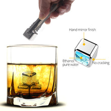 Load image into Gallery viewer, Stainless Steel Ice Cubes, Reusable Chilling Stones for Whiskey Wine, Keep Your Drink Cold Longer, SGS Test Pass