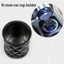 Load image into Gallery viewer, LED Light Car Ashtray Universal Alloy Ash Tray Aluminum Cup Smokeless Auto Ashtray Flame Retardant Cigarette Cylinder Holder Box