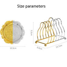 Load image into Gallery viewer, Golden Cocktail Coaster Metal Exquisite Cake Tray Set Dishes Rack Set Vintage Zinc Alloy Silver Plated Mat Placemat Snack Tray
