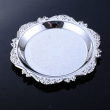 Load image into Gallery viewer, Golden Cocktail Coaster Metal Exquisite Cake Tray Set Dishes Rack Set Vintage Zinc Alloy Silver Plated Mat Placemat Snack Tray