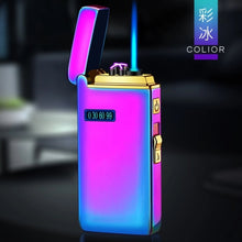 Load image into Gallery viewer, New Windproof Metal USB Lighter Torch Lighter Jet Dual Plasma Arc Lighter Gas Electric Butane Chargeable Pipe Cigar Lighter