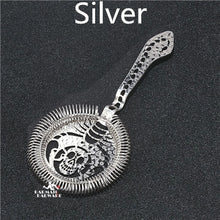 Load image into Gallery viewer, Skull And Mechanical Watch Bar Strainer Sprung Cocktail Strainer Stainless Steel Deluxe Strainer Bar Tools