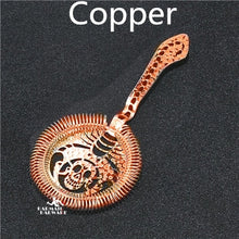 Load image into Gallery viewer, Skull And Mechanical Watch Bar Strainer Sprung Cocktail Strainer Stainless Steel Deluxe Strainer Bar Tools