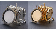 Load image into Gallery viewer, Golden Cocktail Coaster Metal Exquisite Cake Tray Set Dishes Rack Set Vintage Zinc Alloy Silver Plated Mat Placemat Snack Tray