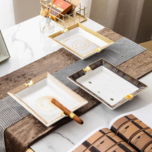 Load image into Gallery viewer, European Luxury Grid Pattern Ceramic Cigar Ashtray With Human Head Horse Design Ash Tray Holder Decoration Business Gifts