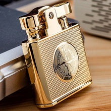 Load image into Gallery viewer, Windproof Retro Copper Cigarette Cigar Lighter Mens Smoking Accessories Gadgets Metal Luxury Kerosene Lighter Waterproof