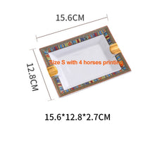 Load image into Gallery viewer, European Luxury Grid Pattern Ceramic Cigar Ashtray With Human Head Horse Design Ash Tray Holder Decoration Business Gifts