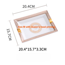 Load image into Gallery viewer, European Luxury Grid Pattern Ceramic Cigar Ashtray With Human Head Horse Design Ash Tray Holder Decoration Business Gifts