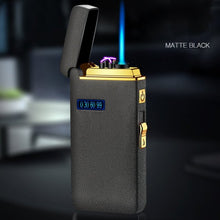 Load image into Gallery viewer, New Double Arc Lighter Windproof Flameless USB Plasma Lighter With LED Power Display  Gadget Gift Lighter