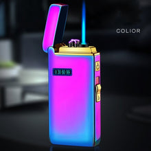 Load image into Gallery viewer, New Double Arc Lighter Windproof Flameless USB Plasma Lighter With LED Power Display  Gadget Gift Lighter
