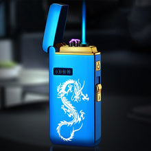 Load image into Gallery viewer, New Double Arc Lighter Windproof Flameless USB Plasma Lighter With LED Power Display  Gadget Gift Lighter
