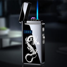 Load image into Gallery viewer, New Double Arc Lighter Windproof Flameless USB Plasma Lighter With LED Power Display  Gadget Gift Lighter