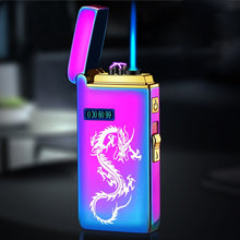 Load image into Gallery viewer, New Double Arc Lighter Windproof Flameless USB Plasma Lighter With LED Power Display  Gadget Gift Lighter