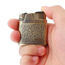 Load image into Gallery viewer, Embossed Butane Gas Lighter Jet Metal Windproof Torch Cigarette Cigar Lighter Retro Press Ignition Smking Accessories