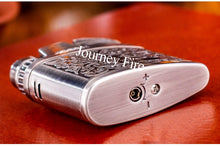 Load image into Gallery viewer, Embossed Butane Gas Lighter Jet Metal Windproof Torch Cigarette Cigar Lighter Retro Press Ignition Smking Accessories